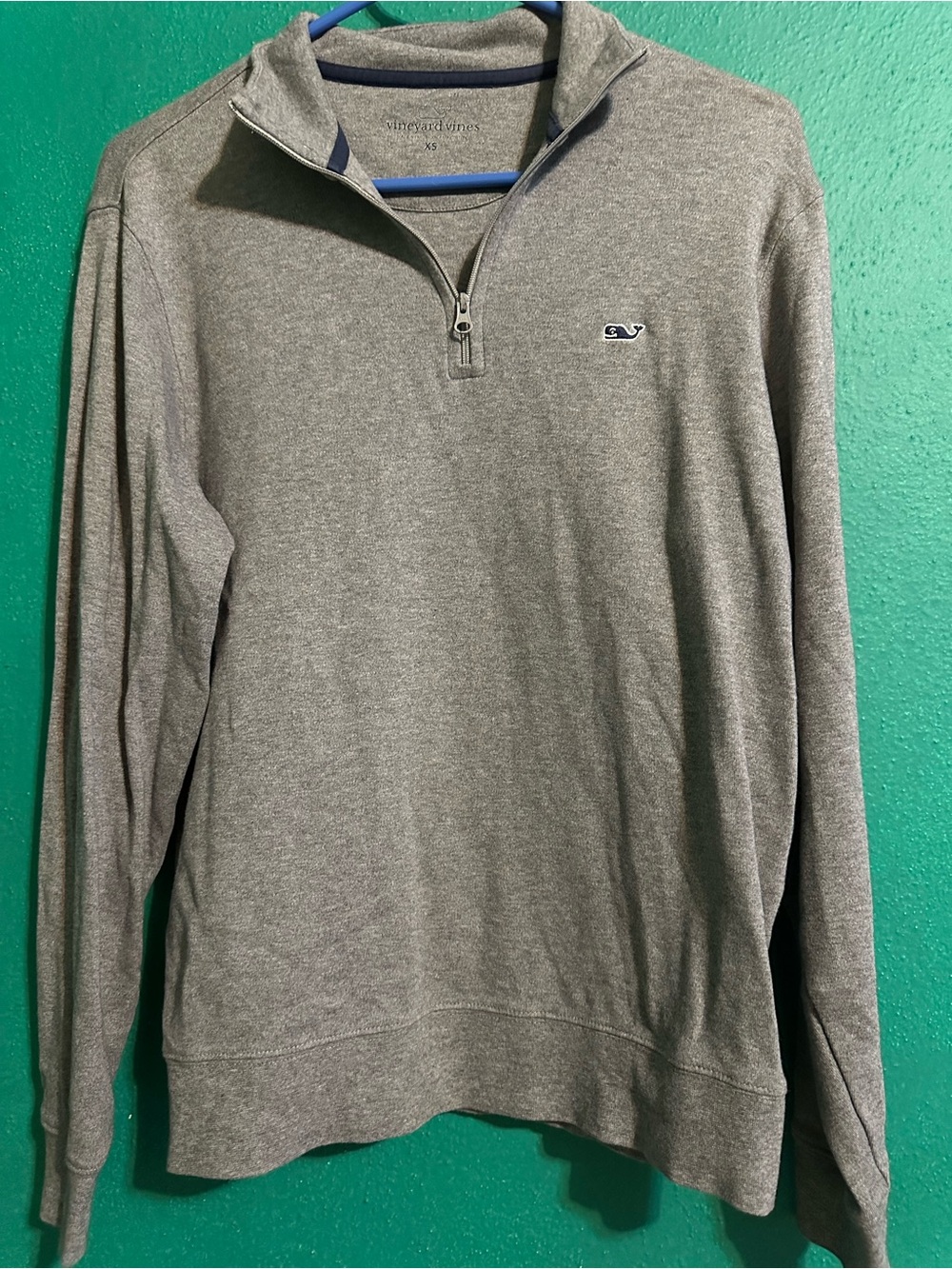 Vineyard Vines Men's Heather Gray Quarter-Zip Pullover